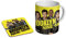 Brooklyn Nine 9 gelbe Keramik-Kaffeetasse + Untersetzer, Geschenkset ...