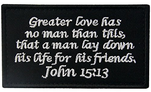 Taktisch John 15:13 BNW Kampf Moral Bestickter Aufnäher mit Haken- und Flauschbänder
