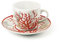 Excelsa 62717 Coral Set aus 6 Kaffeetassen mit Untertassen, Porzellan, Mehrfarbig