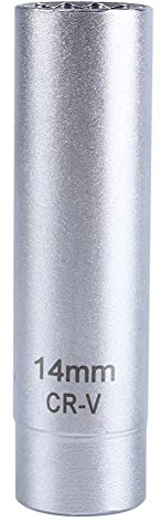 14mm Thin Wall Spark Plug Socket, High Visibility 3/8 Spark Plug Polish Socket Magnetic Removal Tool A6032 Drive 12-Point for B-M-W Ben-zbmw Spark Plug Socket