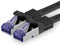 Cat 7 Cable de Red Ethernet LAN - 30m - Negro - 1 Pieza Cat.7 Sftp Pimf Lszh - 10 GB s RJ45 Connectores Cat6a compatible con Cat5 Cat6 Cat7 Cat8