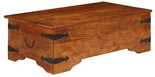 vidaXL Couchtisch Stauraum Akazie Sheesham-Finish 110x55x35cm Beistelltisch