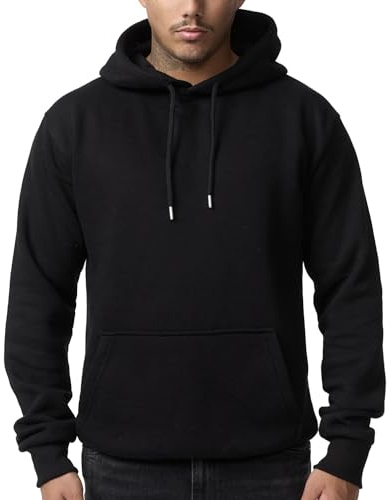 Smith & Solo Sweat a Capuche pour Homme, Sweatshirt col Rond, Manches Longues, Slim Coupe ​​, Hoody, Pull, Mélange de Coton de Haute qualité pour Homme (Noir, M)