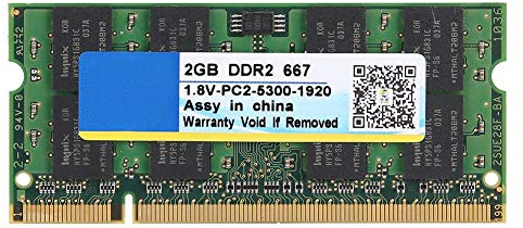 ASHATA Memoria DDR2, DDR2 2GB 200Pin para computadora portátil, 667 MHz Alta Velocidad de Memoria Placa Base Memoria RAM Computadora para computadora portátil DDR2 PC2-5300, Intel/AMD