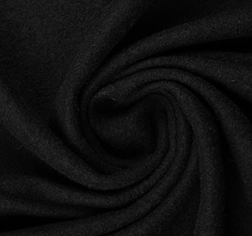 Walkloden Uni und Meliert Walkstoff 100% Schurwolle, 0,5 m, Stoffe, Trachtenstoff, Meterware, Wollwalk (Schwarz)