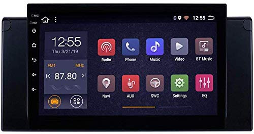 GLFDYC Android 8.1 GPS Navigation Autoradio, 8 1080P Touch Screen Bildschirm Stereo TV, für BMW E39 X5 E53, mit Lenkradkontrolle Bluetooth Hands-Free Calls Mirror Link DAB USB MP5 SWC,4G+WIFI1G+16G