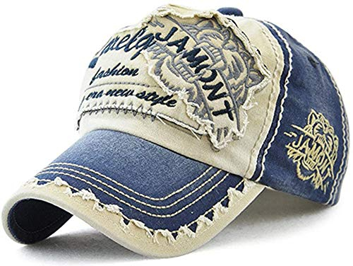 AVASAGS Baseball Kappe für Männer und Frauen, Vintage Baseballmütze Basecap Baseballcap, Outdoor Freizeit Einstellbare Retro Mützen Caps Kappe (B-Blau)