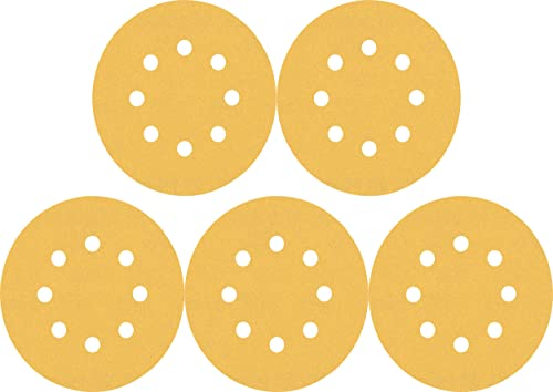 Bosch 5x EXPERT C470 Schleifblatt mit 8 Löchern (für Farbe auf Holz, Hartholz, Ø 125 mm, Körnung 40, Professional Zubehör Exzenterschleifer, Schwingschleifer)
