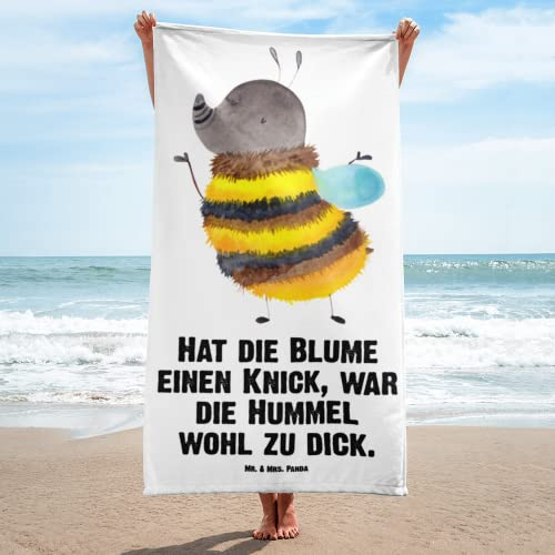 Mr. & Mrs. Panda XL Badehandtuch Hummel flauschig - Geschenk, Saunatuch XL, Gute Laune, Handtuch Für Große Personen, Tiermotive, Großes Handtuch,