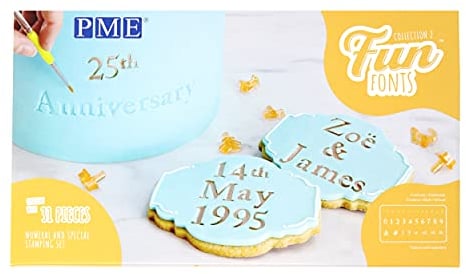 PME Fun Fonts-Numeral and Special Characters Stamping Set, Collection 2, Numbers & Special, Yellow