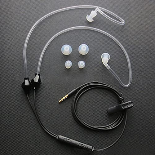 Faderr Auriculares intrauditivos con cable, auriculares estéreo de tubo de aire, auriculares antiradiación con micrófono incorporado
