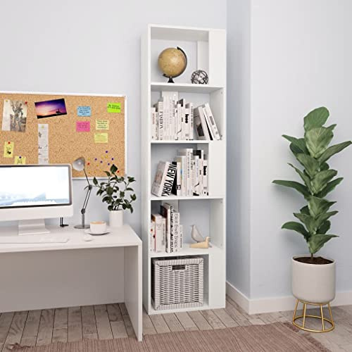 KTHLBRH (Blitzlie ferung) Raumteiler Regal, Standregal aus mit offenen Fächern, Vitrine für Wohnzimmer, Schlafzimmer, Büro Bücherregal/Raumteiler Weiß 45×24×159 cm Spanplatte