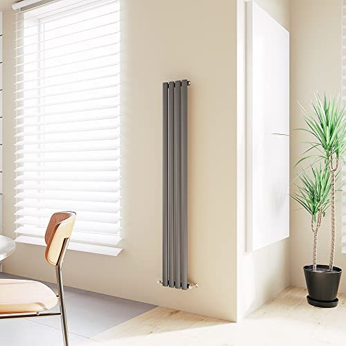Huiyang Vertical Radiator Oval Column Designer Central Heating Tall Rad 1600x236mm Single Anthracite
