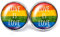 JUANLOWE Love is Love Regenbogen LGBT Pride Ohrringe aus Edelstahl, silberfarben, LGBTQ Ohrstecker Rainbow (Regenbogen Liebe)