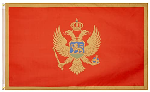 MUWO Flagge Nations Together 90 x 150 cm Nationalmanschaften, doppelseitige Gartenflagge, wetterfeste Fanflagge, Fußballflagge Polyester Länderfagge Deutschland mit Ösen (Montenegro)