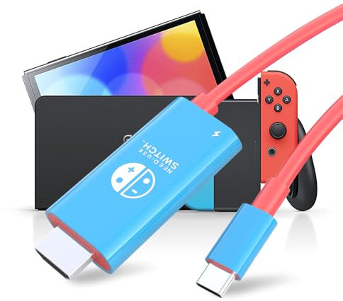 Boreguse 2M USB C to HDMI Cable for Switch/Switch OLED, 1080P@60Hz, Compatible with Laptop, Tablet, Mobile Phone, Steam Deck, TV/Projector, 100W PD Charging Port