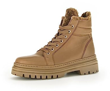 Gabor Damen Combat Boots, Frauen Stiefeletten,Wechselfußbett,Best Fitting,Winterstiefel,Winterschuhe,gefüttert,Chino (Caramel),40 EU / 6.5 UK