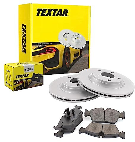 TEXTAR Bremsen Set Bremsscheiben Scheibenbremsen Ø256 belüftet beschichtet vorne + Bremsbeläge Bremsklötze für UP UP! Load Citigo E-Citigo Mii