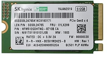 SK Hynix BC511 512GB M.2 2242 42mm NVMe PCIe Gen 3 x4 TLC SSD (SSS0V27609) for ThinkPad ProBook Latitude EliteBook Ideapad Inspiron Laptop Ultrabook Tablet - Internal Solid State Drive (OEM New)