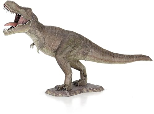 Fascinations ME1006 Metal Earth Metallbausätze - Dinosaurier Tyrannosaurus Rex, lasergeschnittener 3D-Konstruktionsbausatz, 3D Metall Puzzle, DIY Modellbausatz mit 3 Metallplatinen, ab 14 Jahre