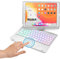 HENGHUI 360° Rotatable Touch Keyboard for iPad 9th 8th 7th Generation, iPad Air 3rd Gen Pro 10.5 inch Backlight Keyboard Built‑in Trackpad, Bluetooth Foldable Keyboard Cover, Silver