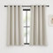 KGORGE Blackout Curtains for Bedroom Thermovorhang mit Ösen Gardienen 2-Set 145 x 140 cm(HxB) Verdunklungsvorhänge Schlafzimmer Kurz Blickdicht, Natur