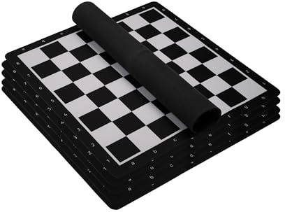 Philos 2496 - Schachbrett rollbar, Feld 55 mm, Kunststoff, schwarz weiß, 5er Packung