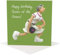 Holy Mackerel Queen of the Green card - a female crown green bowls themed birthday card by Erica Sturla with an image of her polymer clay figures - 15cm square and blank inside - made in the UK