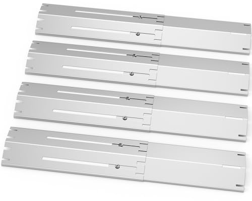 29,8 cm a 53,3 cm Universal Placa de Calor Piezas,Piezas de Repuesto para Barbacoa Gas en Parrilla de Gas,Parrilla Barbacoa BBQ Reemplazo (4 Piezas, Acero Inoxidable)