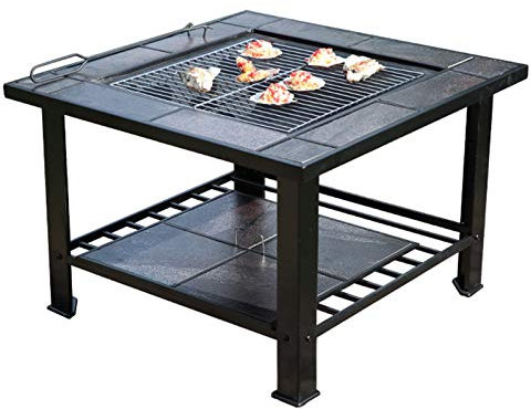 Foyer extérieur portable feu de camp et brasero à bois, ensemble de table de barbecue pour jardin extérieur, 79 cm (couleur : kit-1) (kit 2)