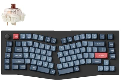 Keychron V10 Max Custom Wireless Mechanische Tastatur, 2.4 GHz/Bluetooth/USB-C 3-Mode RGB, QMK/VIA Programmierbare Makros, Hot-Swap PBT Tastenkappen für Mac Windows Gateron Jupiter Brown
