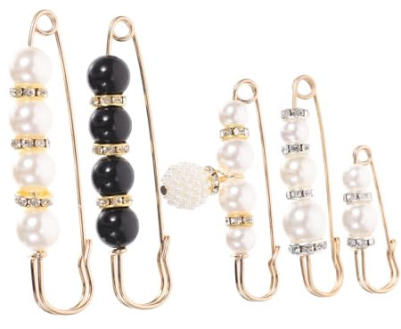 COLLBATH 5stücke Sicherheitsnadelbrosche Mit Perlen Für Damen Perlenbrosche Zum Basteln Für Kleidung Pullover Und Schals Filigran Und Stilvoll