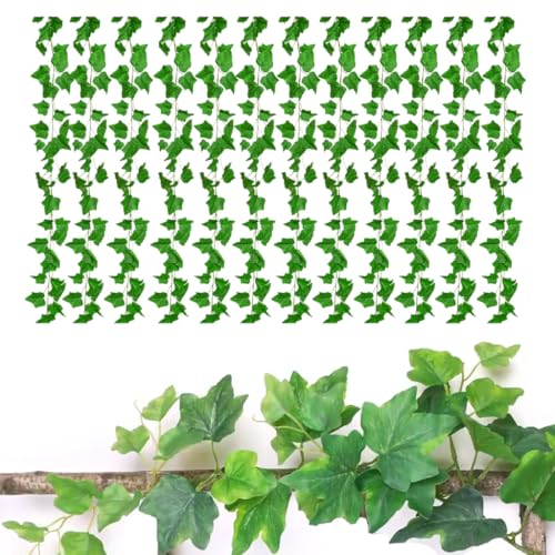 SUJ Edera Finta,Foglie Finte per Balcone,12 Pezzi 28 M Foglie Finte per Decorazioni,Decorazioni per Balconi Camera da Letto,per Cucina,Patio,Altalena,Matrimonio,Ufficio,Festa,Decorazione di Natale
