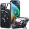 HaloArt 360° Drehbarer Ständer Magnetische Hülle für iPhone 13 Pro [Stabilster Unsichtbarer CD-Ring Ständer für Mag-Safe] [ Nr.1 Magnetkraft & Militärschutz] Stoßfest Schutzhülle Dünn, Schwarz