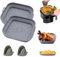 KATKLU Bandejas de Silicona para Freidora de Aire, 2 Piezas, Antiadherentes, Reutilizables, sin BPA, Resistentes hasta 230 °C, Apto para Horno, Microondas y Lavavajillas