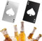 Flaschenöffner, Bieröffner, Flaschenöffner edelstahl, Bieröffnerkappe in Kreditkartengröße, Poker-Dosenöffner für Restaurant, Küche, Hochzeit, Party, 2er-Pack