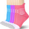 IRAMY Lot de 3 paires de chaussettes de compression Coolmax pour course à pied avec maintien de cheville pour homme et femme, chaussettes athlétiques rembourrées pour fasciite plantaire, S