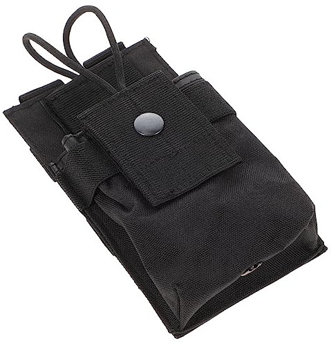 Angoily Nylon Radio Holder Pouch Bag for Duty Belt, Universal Two Way Radio Carry Case for Outdoor Security and Use, Black