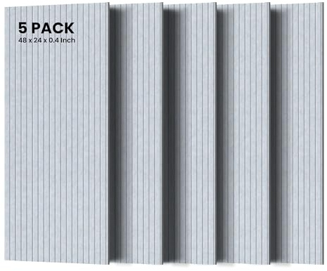 TO-TH Acoustic Panels Decorative Soundproof Wall Panel 5 Pack, Light Camel | 100% Polyester Fiber, 0.95 NRC, Noise Reducing Sound Panels, Decorative for Studio, Office, Gaming Room, 47.2x23.6x0.35