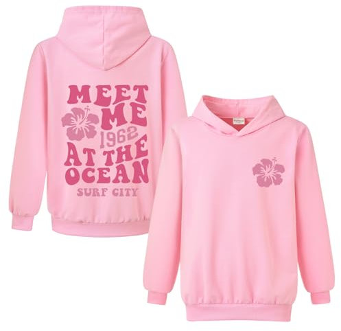 Forlcool Girls Cotton Pink Hoodie Top for Boys 3-13 Years Sportswear Kids Jumper (Pink,11 Years)