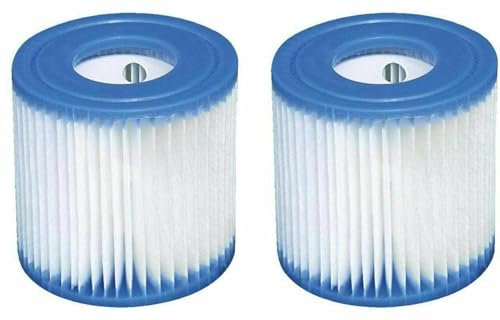 Generico Cartuccia Filtro per Piscina, Confezione da 2, Filtro a Pieghe, Bianco e Blu Tipo H - Inte. 29007