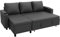Devoko Sofa mit Schlaffunktion, Schlafsofa mit Bettkasten, Ecksofa mit Stauraum Schlafcouch Ausziehbar L Form Sofa für Wohnzimmer, Schlafzimmer, Grau