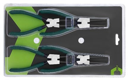 Befeixue Sprengringzange | 18 cm Außensprengringzange Mit Geraden Backen - Aufnahme- und Abnahme-Werkzeug mit Stahlklemmen-Zubehör & geraden/gebogenen Backen für Haushalt, Motorräder & Werkstatt