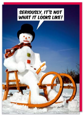 Dean Morris Cards Naughty Snowman Funny Rude Christmas Card - Cheeky Christmas Humour - Funny Snowman
