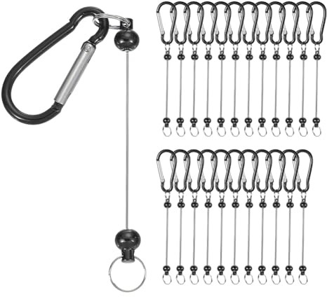 Jkjlorey Beadable Keychain Bars, 24 Pcs Metal Beaded Keychain Blanks Bulk Making Supplies Kit with Snap Hook Black