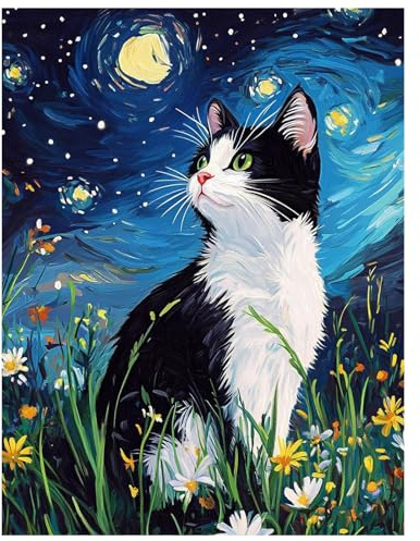 Mafenr Art Katze Diamond Painting Erwachsene, Katze Diamant Painting Bilder - 30x40 cm, Diamant Painting für Geschenke und Wanddekoration