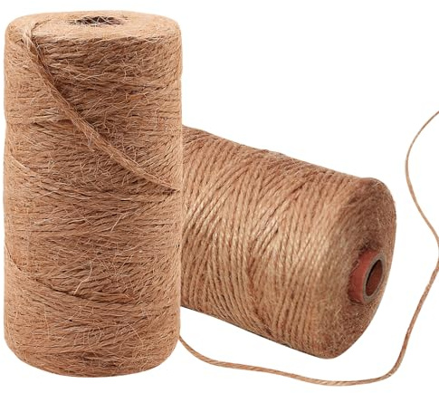 2 Rouleaux Ficelle Jute (100 M X 2 MM), Corde Jute, Cordelette, Résistant À La Déchirure, Solide Et Durable, Convient pour Le Jardinage, Les Travaux Manuels Et L'emballage De Cadeaux