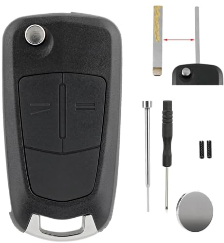 For Vauxhall Corsa Astra Insignia Key Fob Cover Pin Removal Tool CR2032 | 2 Buttons For Opel Vauxhall Astra H Vectra Key Case Signium Vauxhall Zafira B Key Casing with CR2032 Battery