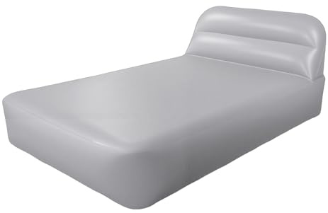 Jelquix Air Mattress, 66x95x13 Inch Textured PVC 0.8 to 1.0mm Thickness with Built in Pump & Storage Bag 680kg Weight Capacity for Camping Guest Travel Bedroom Balcony Beach Garden