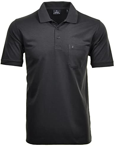 RAGMAN Herren RAGMAN Kurzarm Softknit Poloshirt XX-Large, Anthrazit-019